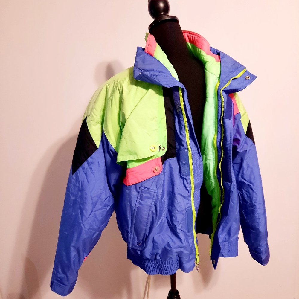 Vintage colorblock 2 in 1 ski  jacket